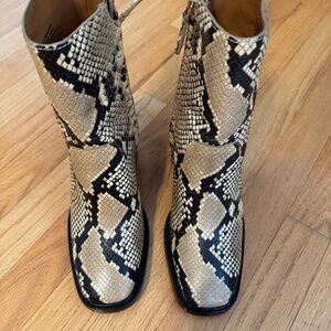 Like new Tory Burch snakeskin booties